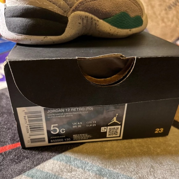 Jordan 12 Retro TD Size 5C in White - Picture 8 of 8